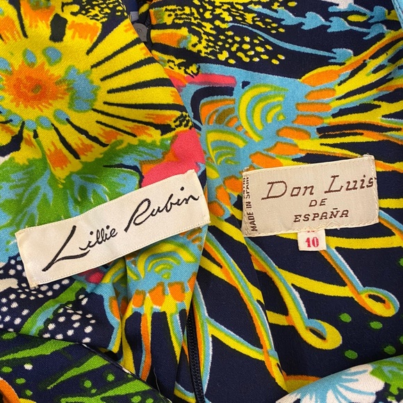 Vintage Don Luis De Espana Multicolor Funky Floral Print Flowy Maxi Dress S/M - Picture 6 of 12